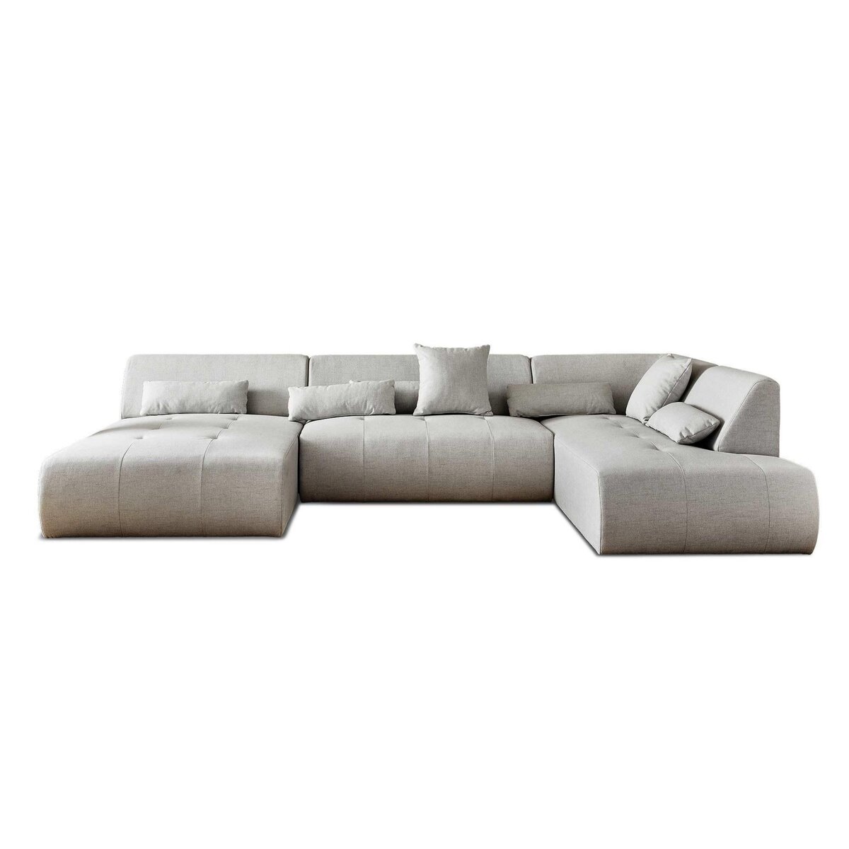 LISA DESIGN Onyx - canapé panoramique d'angle droit 7 places - en tissu