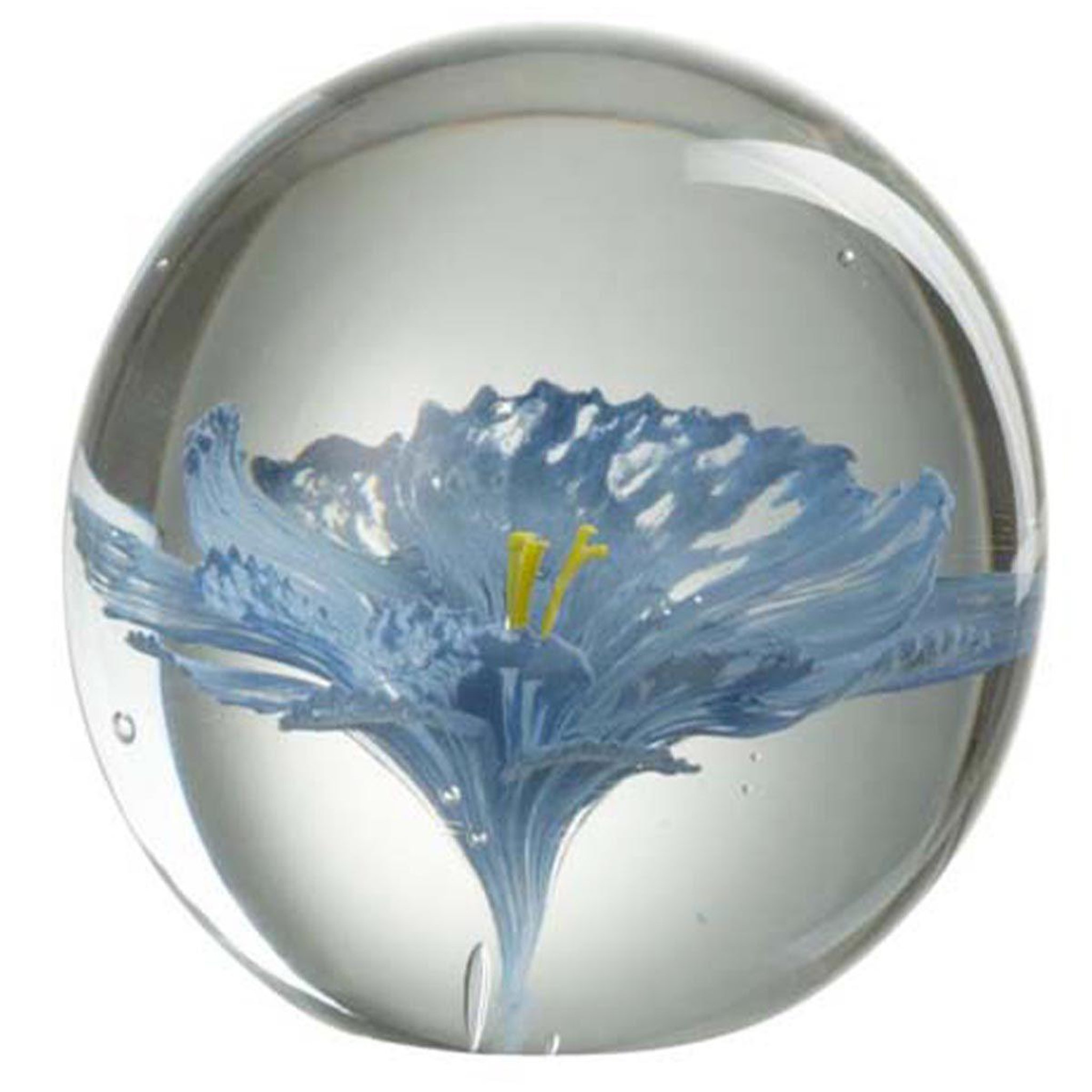 J-LINE Presse-Papier Rond Design  Fleur  10cm Bleu
