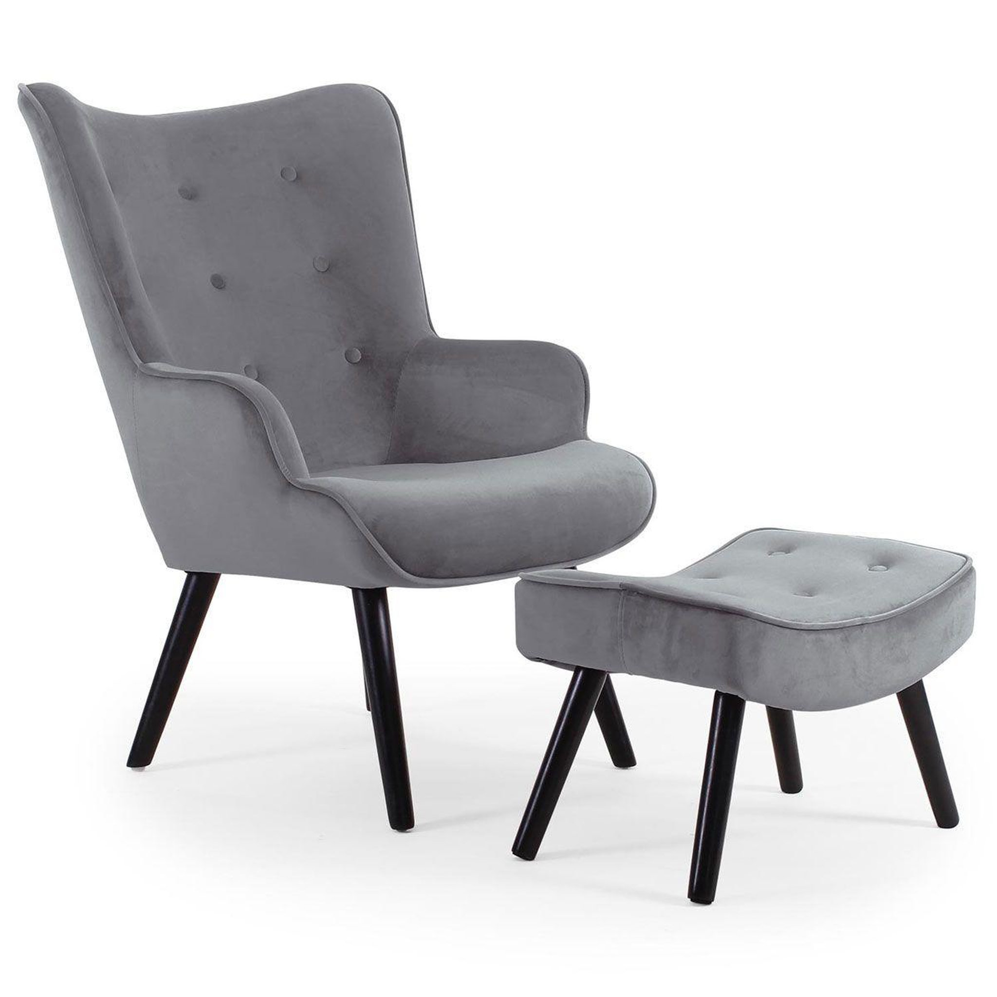 Paris Prix Fauteuil & pouf scandinave  nomi  100cm gris