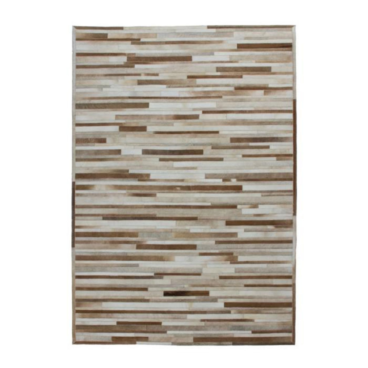 Paris Prix Tapis Tissé en Cuir Fait Main  Lavish  Crème