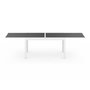 Voir la diapositive 3 : ID MARKET Salon de jardin MADRID table extensible 135-270 CM et 12 chaises empilables blanc et gris