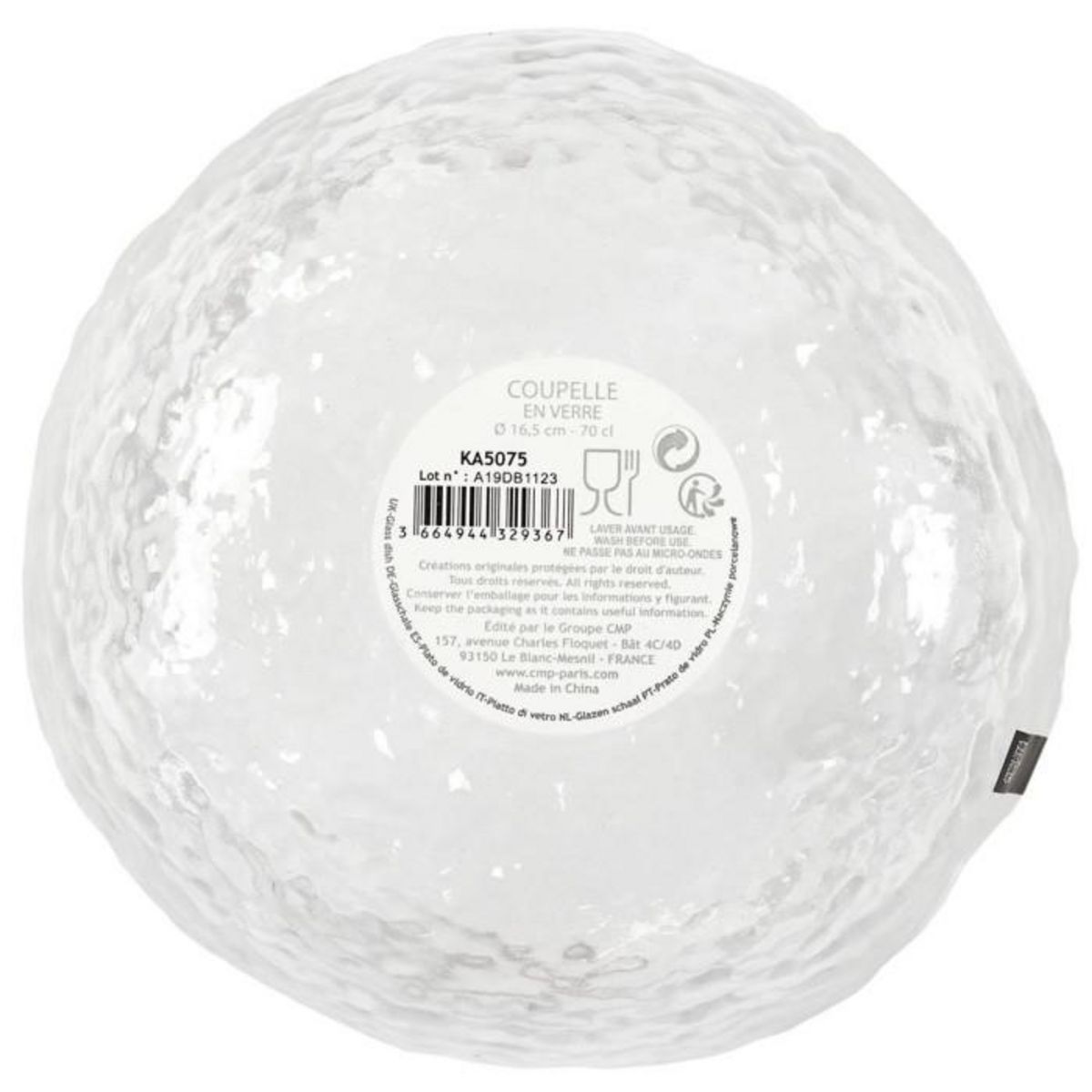 Paris Prix Lot de 6 Coupelles en Verre  Lua  70cl Transparent