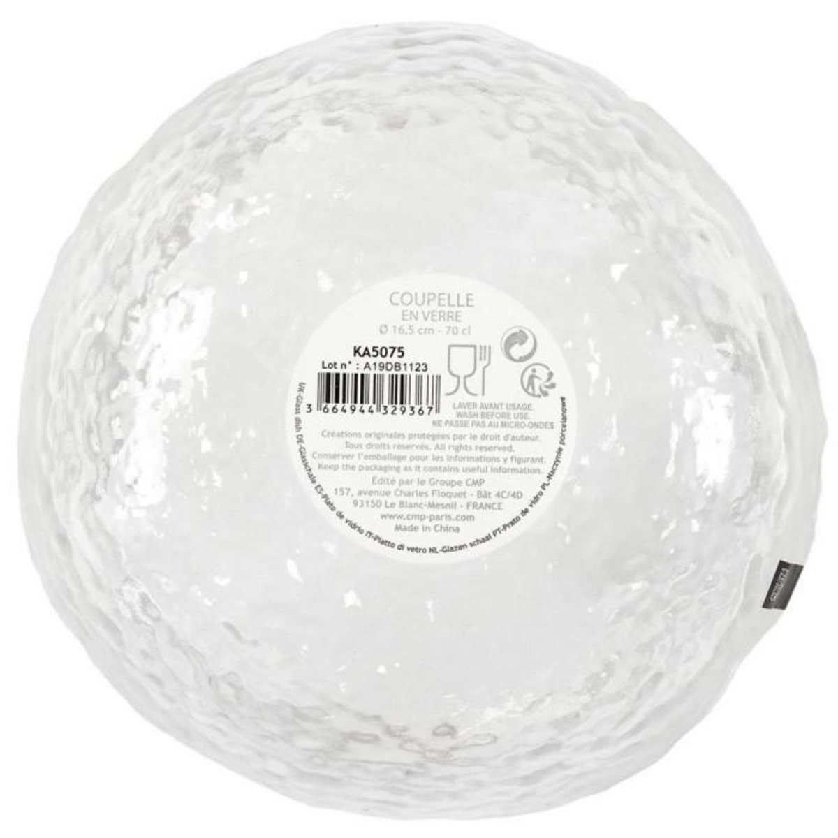 Paris Prix Lot de 6 Coupelles en Verre  Lua  70cl Transparent