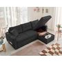 Voir la diapositive 3 : BEST MOBILIER Astoria - canapé d'angle réversible 4 places - convertible avec coffre - en tissu texturé