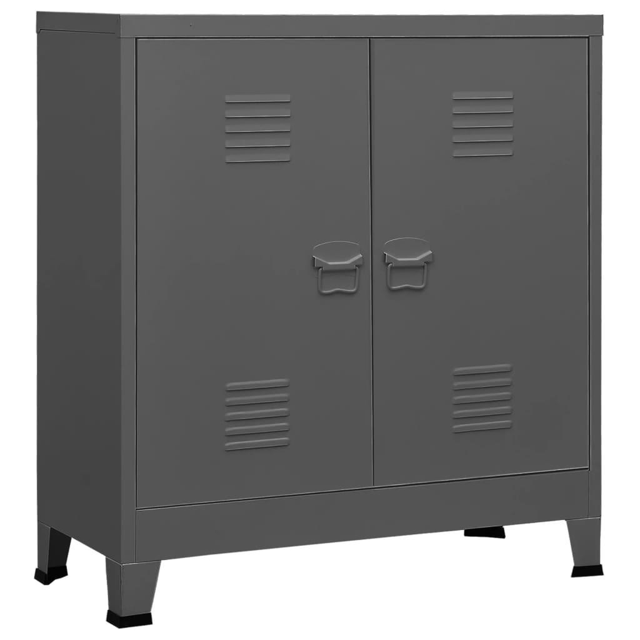 Voir la diapositive 2 : VIDAXL Coffre de rangement industriel Anthracite 90x40x100 cm Acier