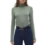 Vero Moda T Shirt Col Roulé  Femme Vero Moda Alberte. Coloris disponibles : Vert