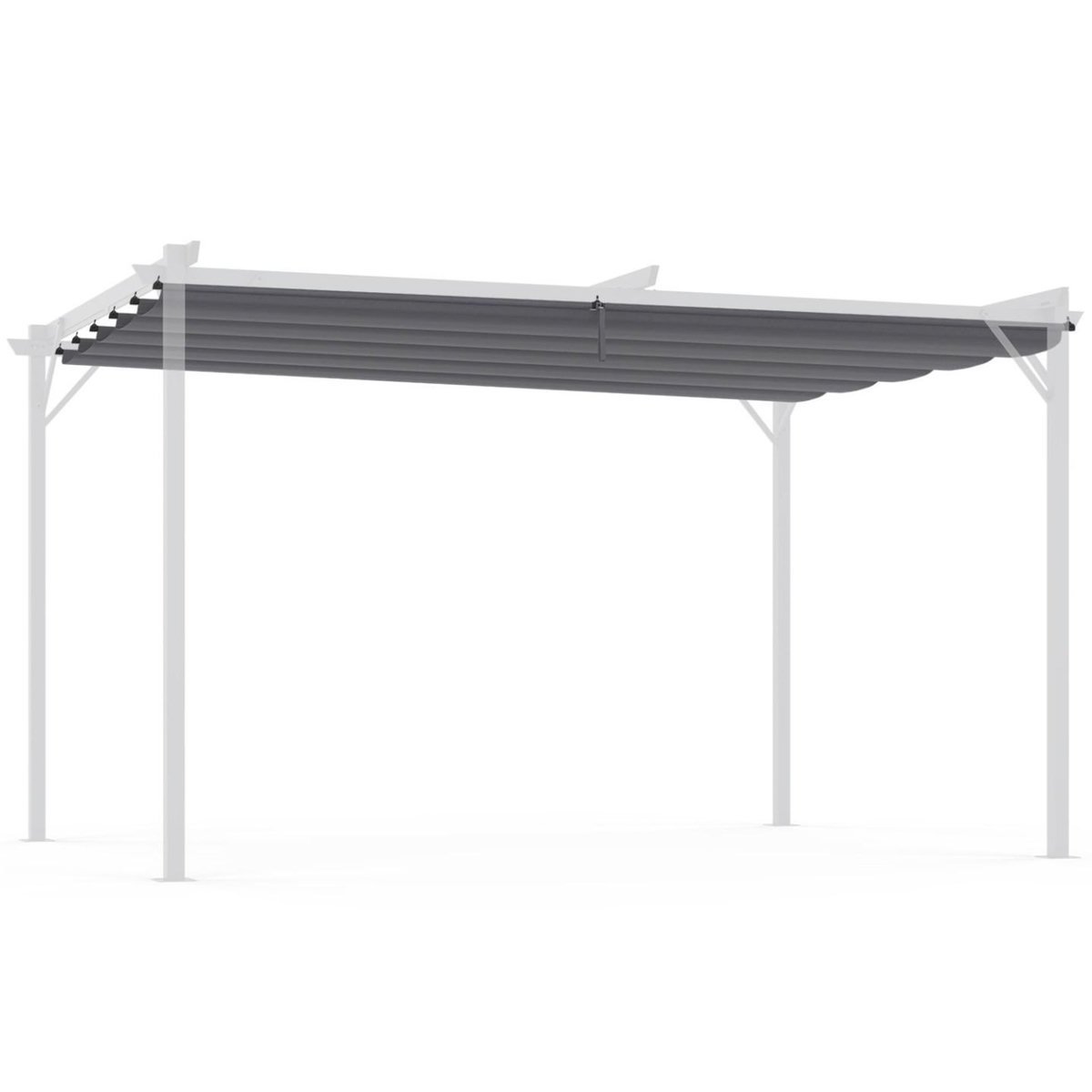 ID MARKET Toit rétractable de rechange gris anthracite pour pergola toit rétractable 3x4 M
