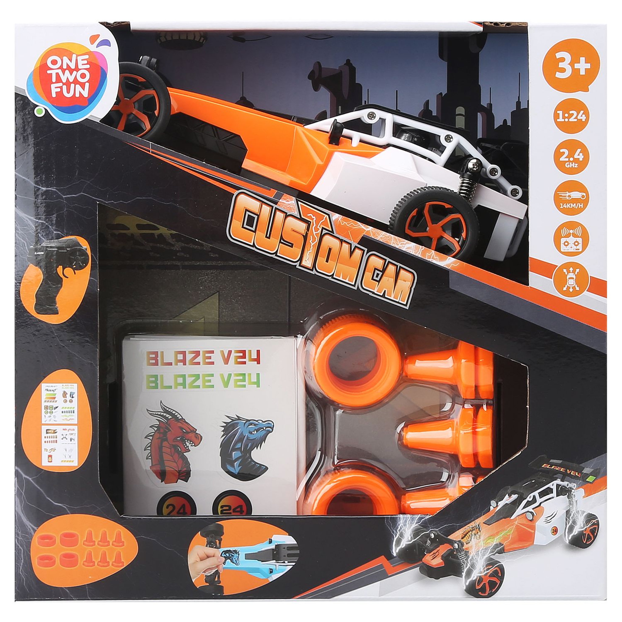 Voir la diapositive 2 : One Two Fun Ma voiture personnalisée radiocommandée au 1/24ème - Orange