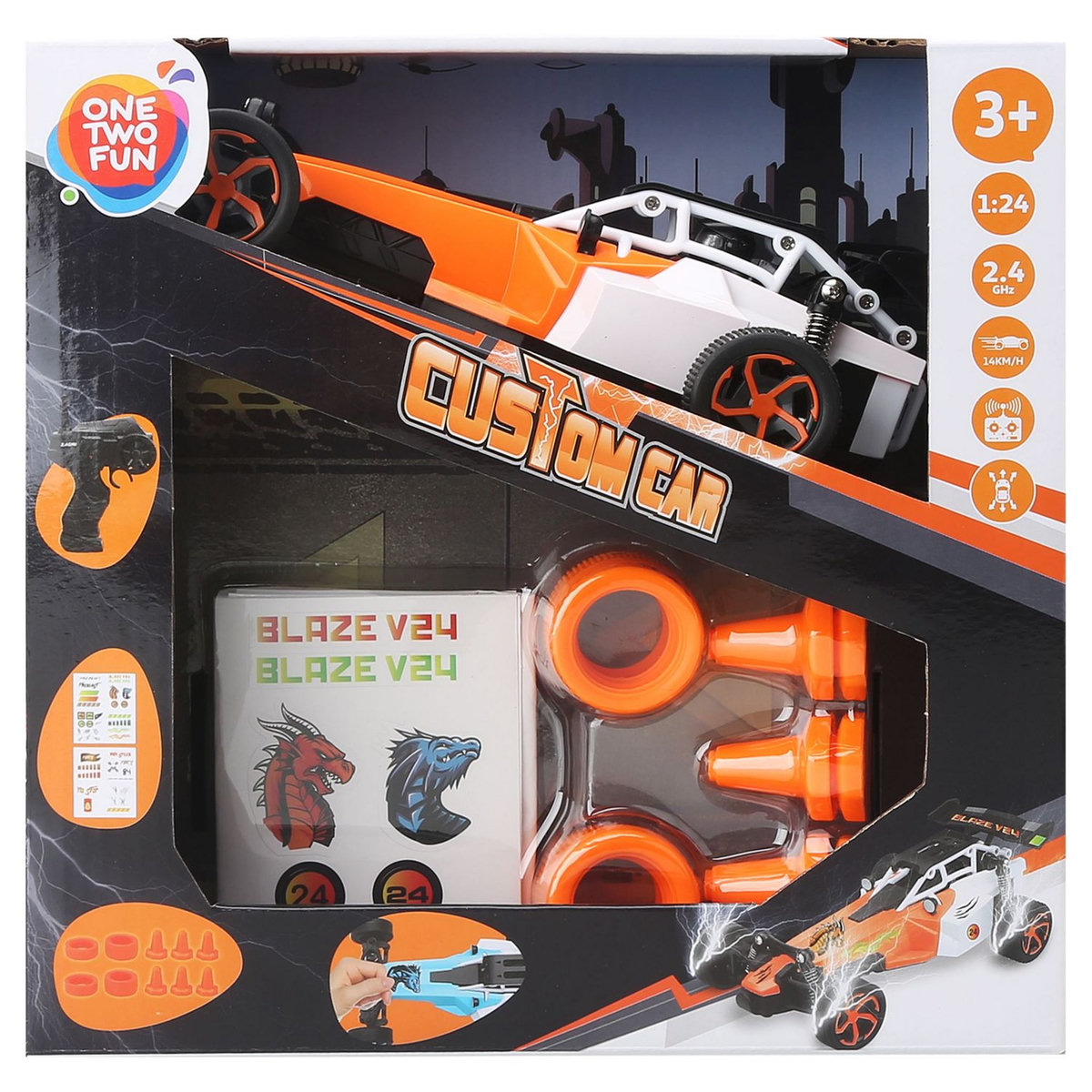 One Two Fun Ma voiture personnalisée radiocommandée au 1/24ème - Orange