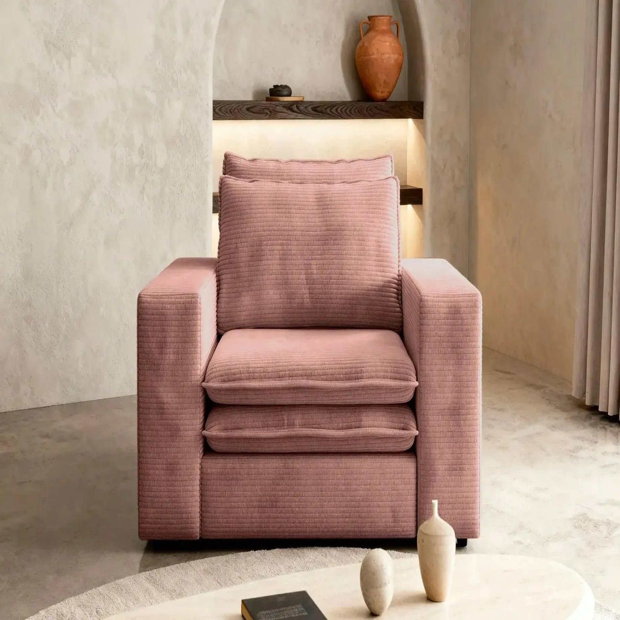 Voir la diapositive 3 : CASANOVA PARIS Oscar - fauteuil en velours côtelé