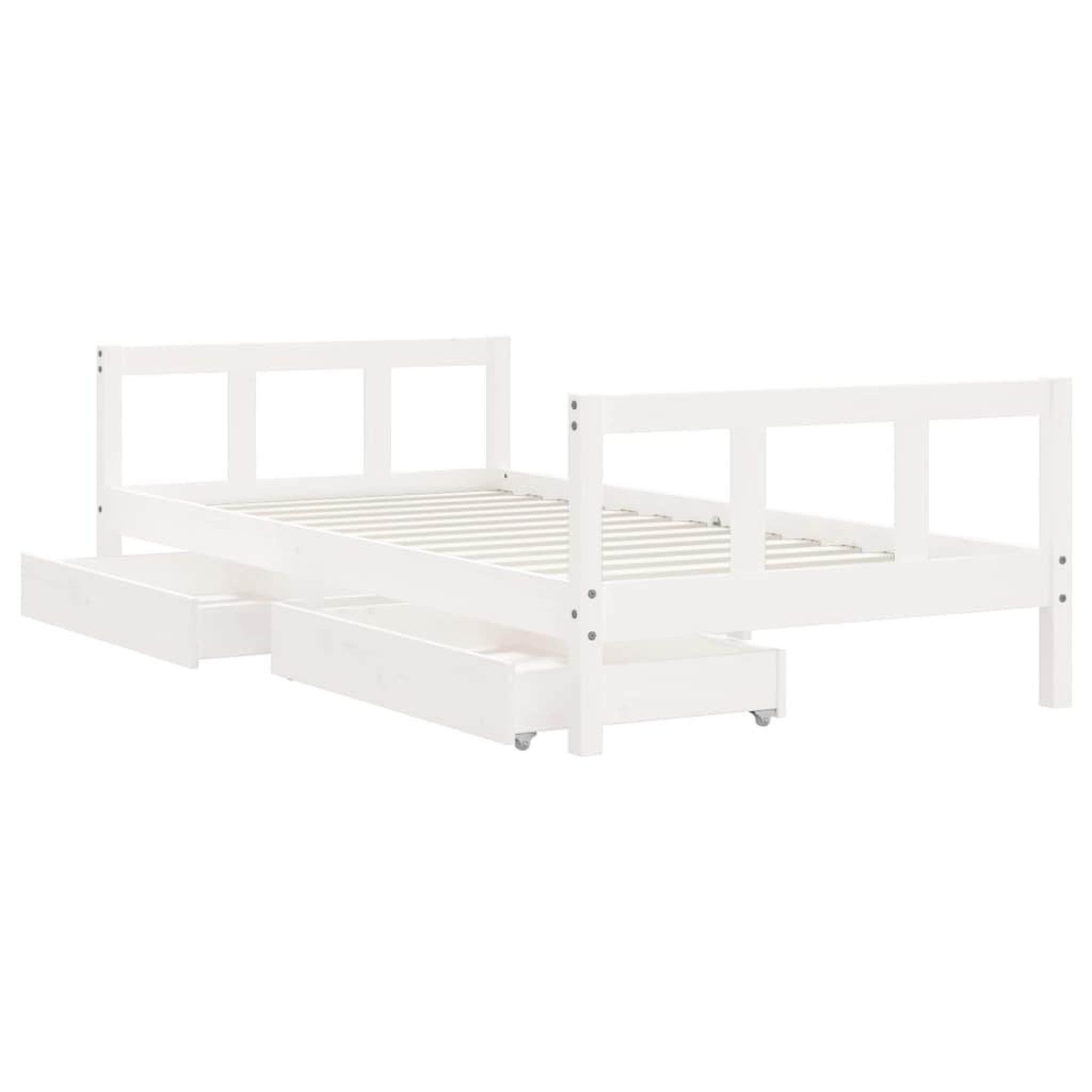 Voir la diapositive 4 : VIDAXL Cadre de lit d'enfants tiroirs blanc 90x190 cm bois pin massif