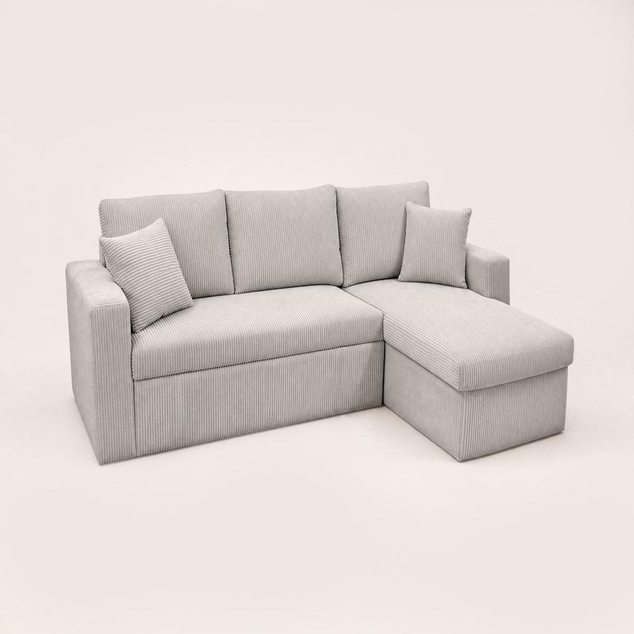 Voir la diapositive 5 : BEST MOBILIER Cyrus - canapé d'angle réversible 4 places - convertible avec coffre - en velours côtelé