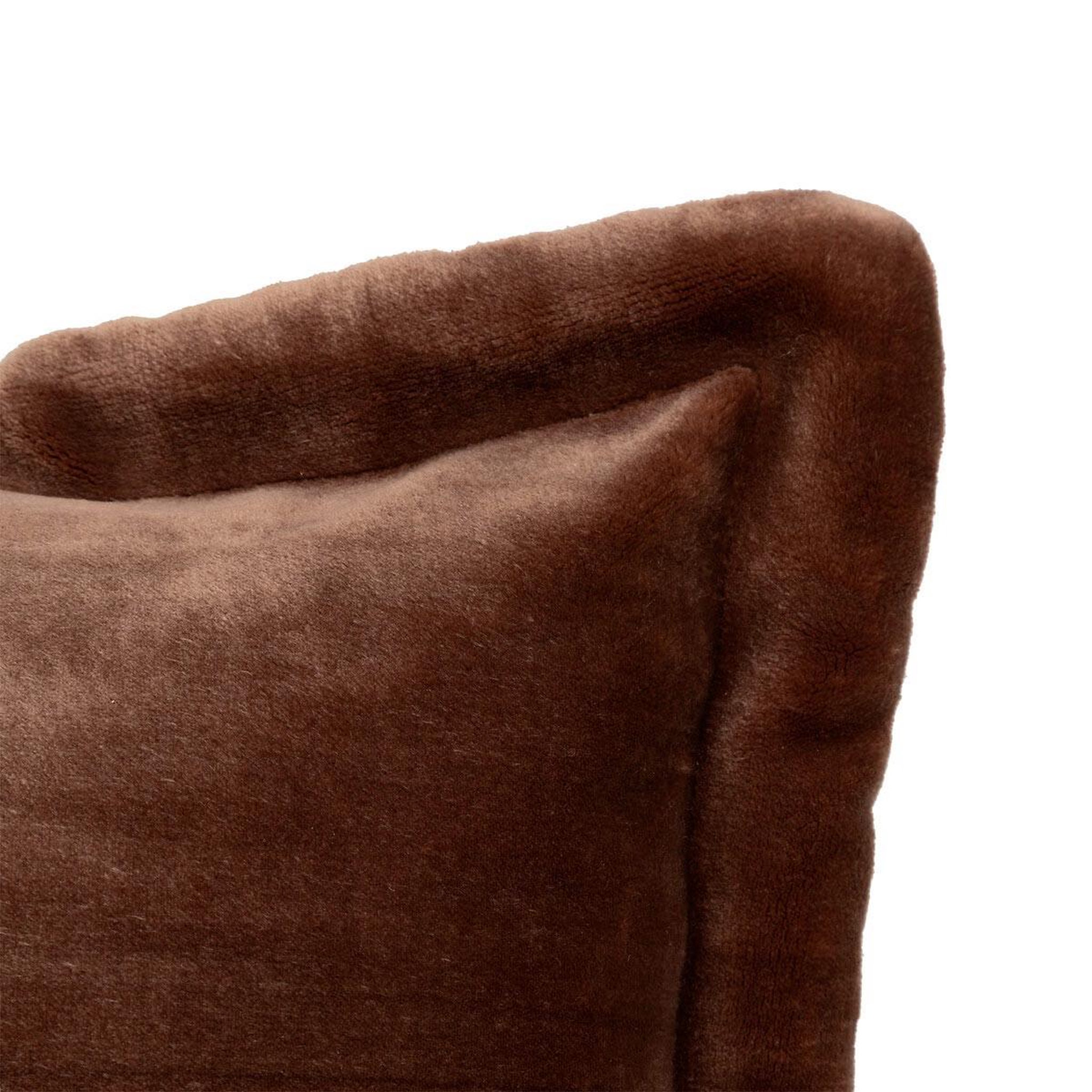 Voir la diapositive 2 : ATMOSPHERA Coussin déco flanelle  cuddly  53x53cm marron