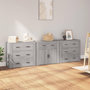 Voir la diapositive 1 : VIDAXL Buffets 3 pcs Sonoma gris Bois d'ingenierie