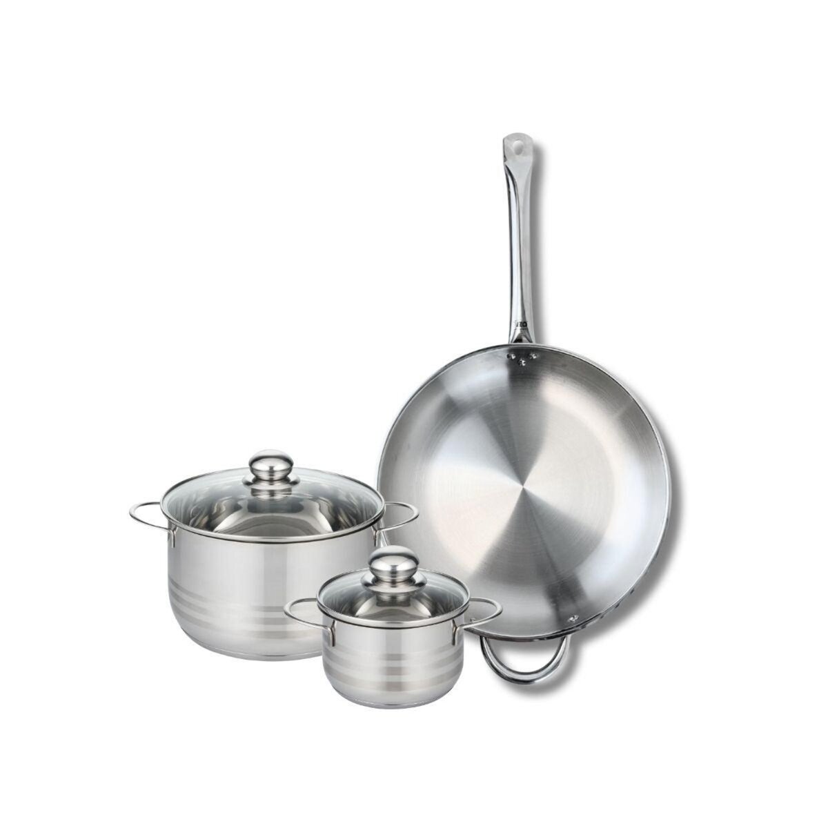 ELO Ensemble de 1 Poêle de cuisson 32 cm et 2 faitouts 14 et 20 cm Elo Profi Brillant