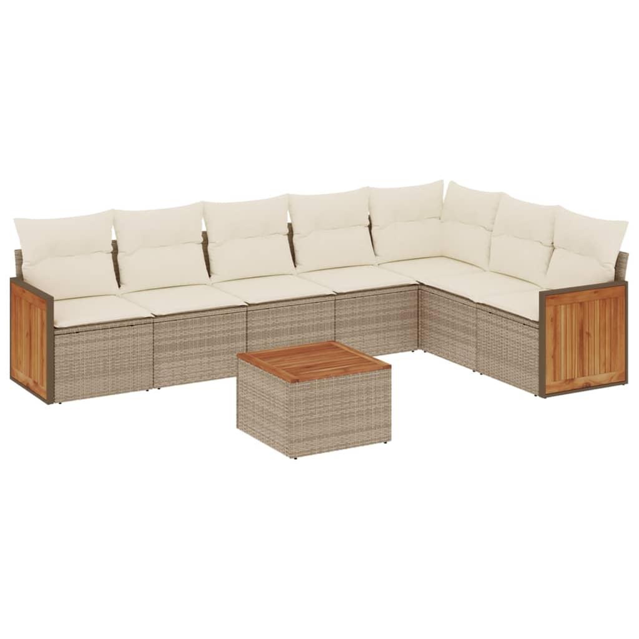 Voir la diapositive 2 : VIDAXL Salon de jardin avec coussins 8 pcs beige resine tressee