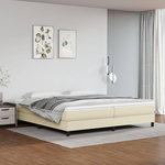 VIDAXL Sommier a lattes de lit avec matelas Creme 200x200cm Similicuir