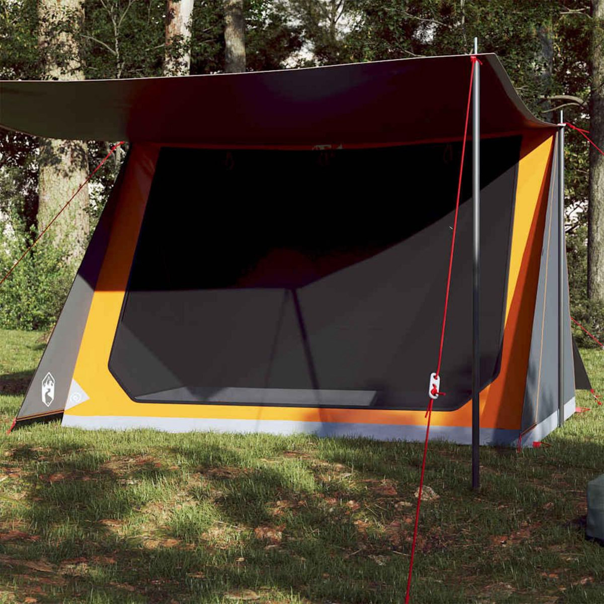 VIDAXL Tente de camping 2 personnes gris et orange impermeable