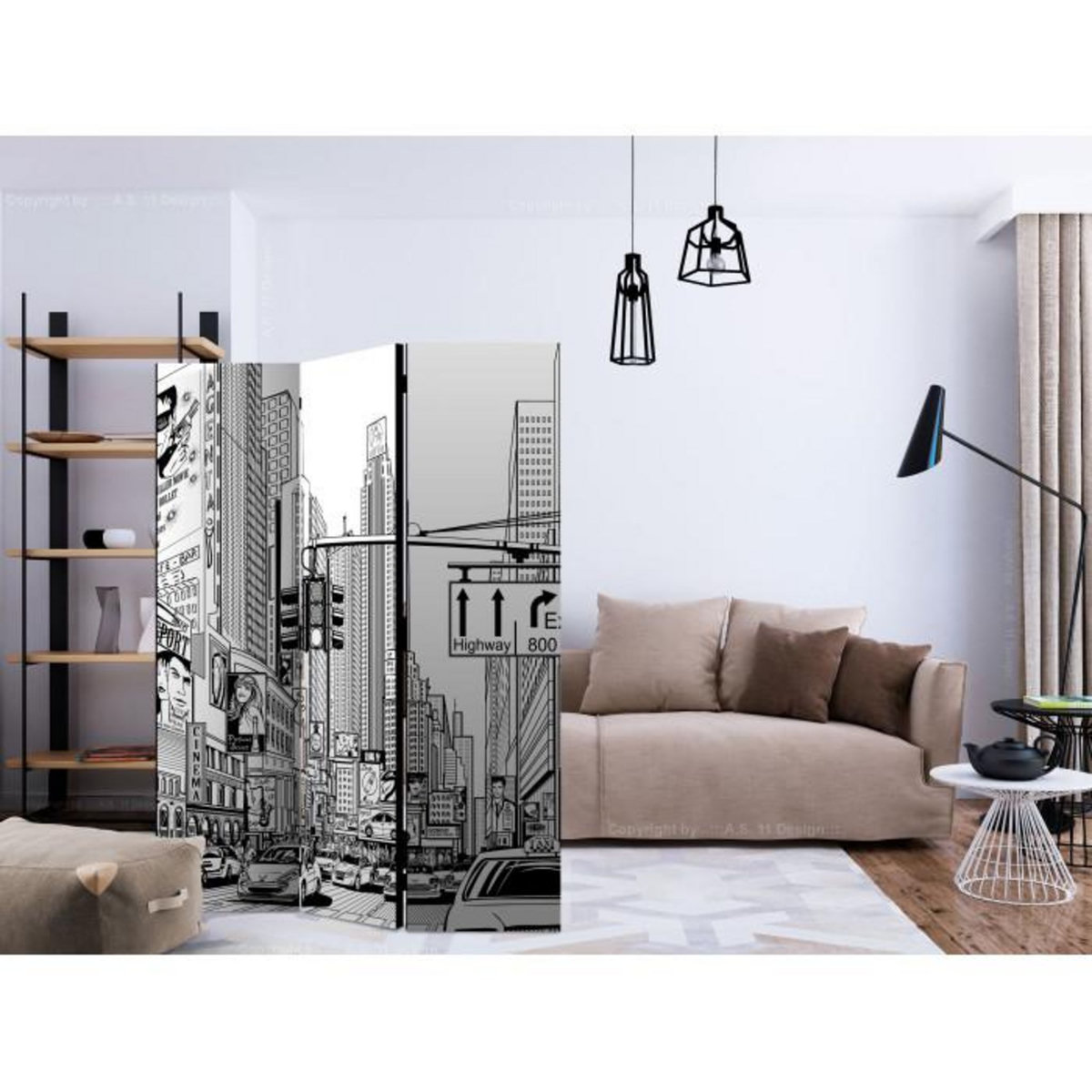 Paris Prix Paravent 3 Volets  Street in New York City  135x172cm