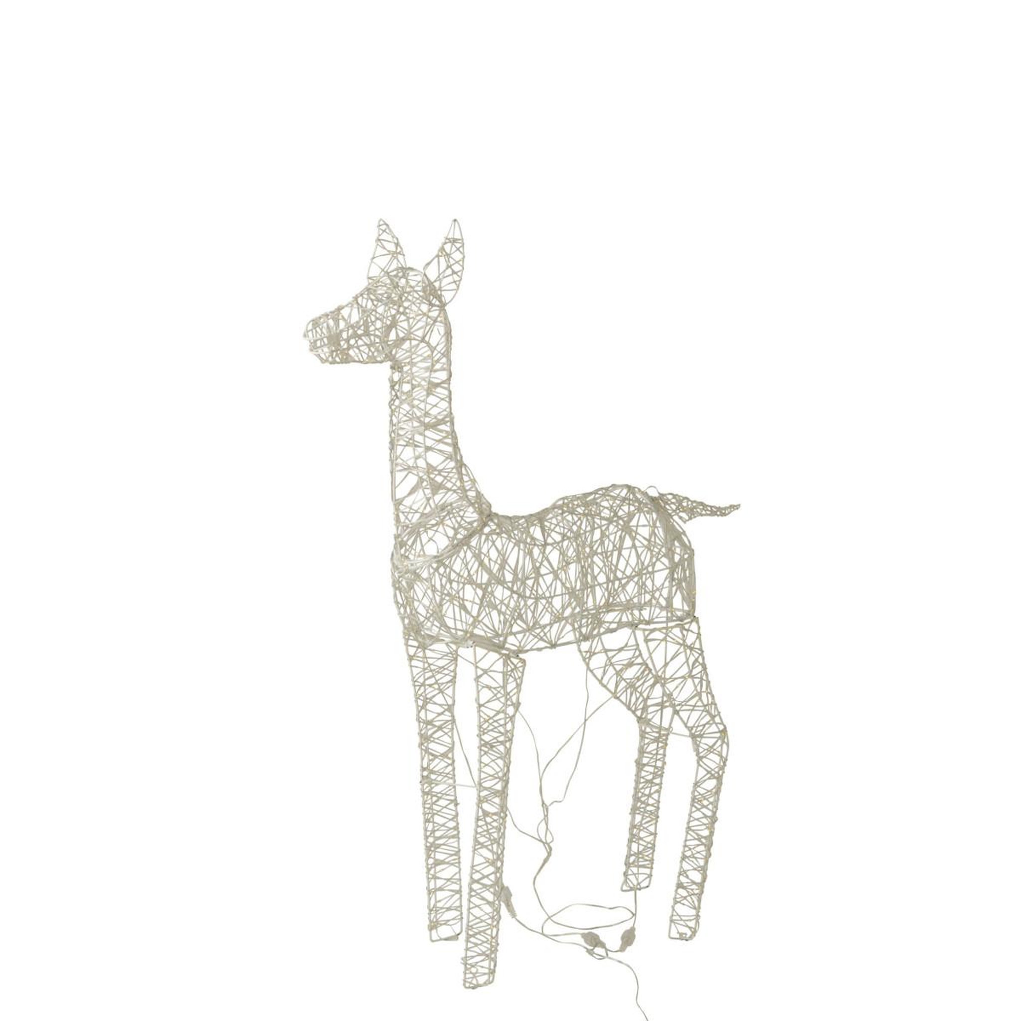 Voir la diapositive 2 : J-LINE Cerf à LED en Métal  Aubierge  110cm Blanc