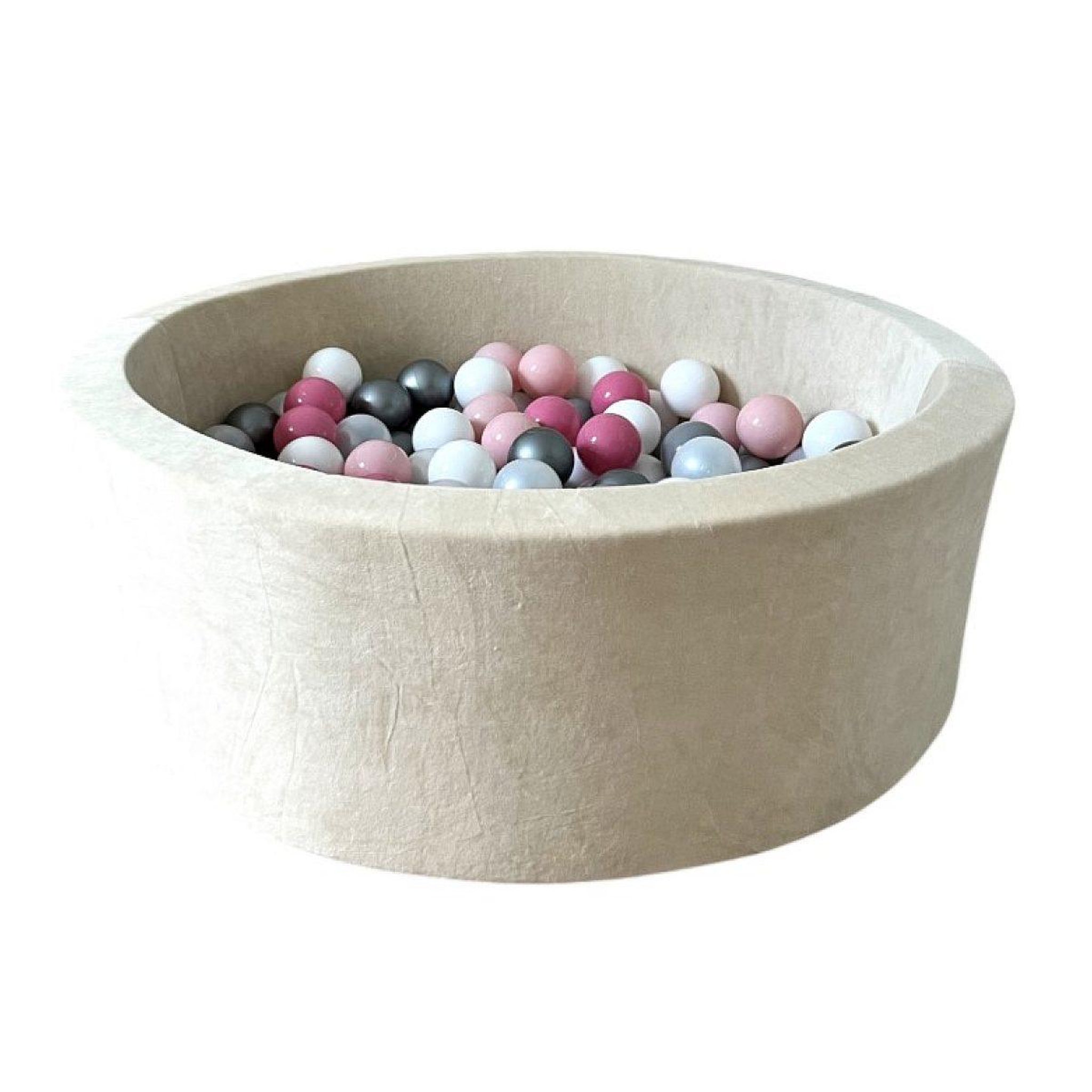 MONIO FOR KIDS Piscine à balles velours 90 cm crème + 200 balles
