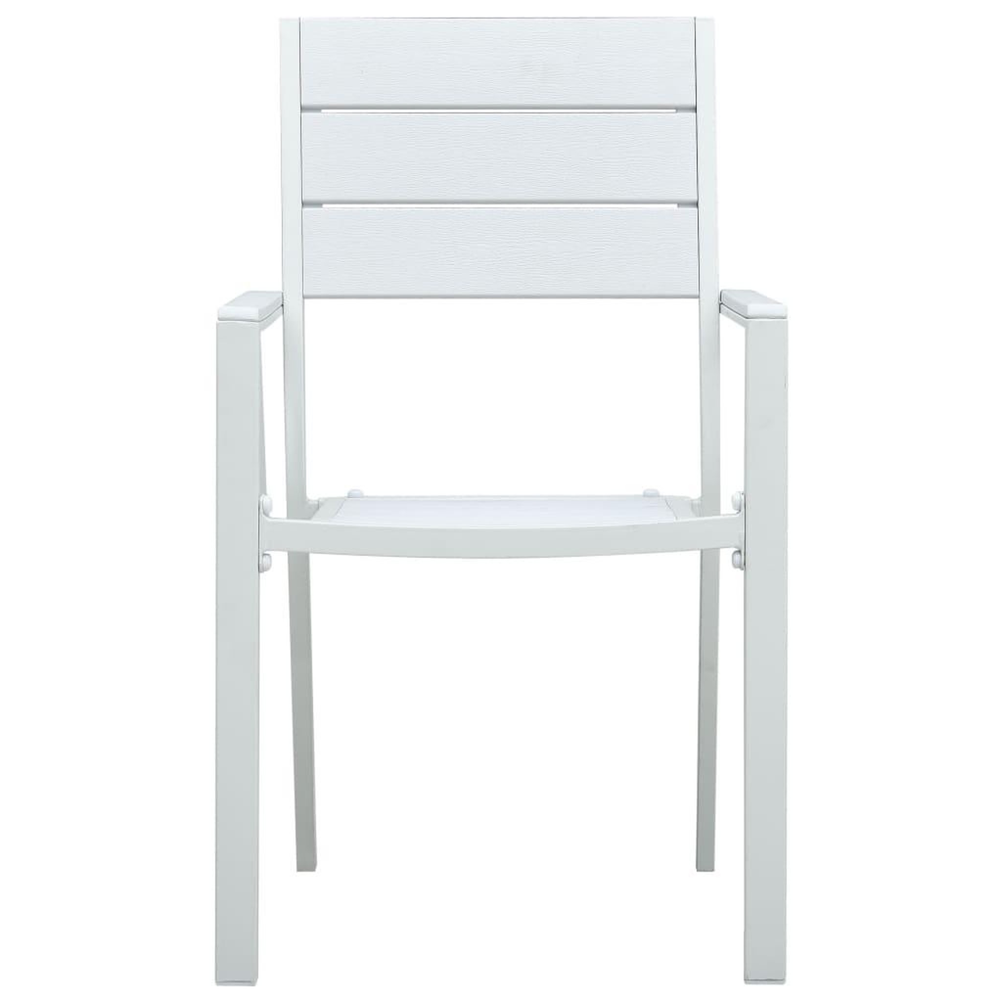 Voir la diapositive 3 : VIDAXL Chaises de jardin lot de 4 Blanc PEHD Aspect de bois