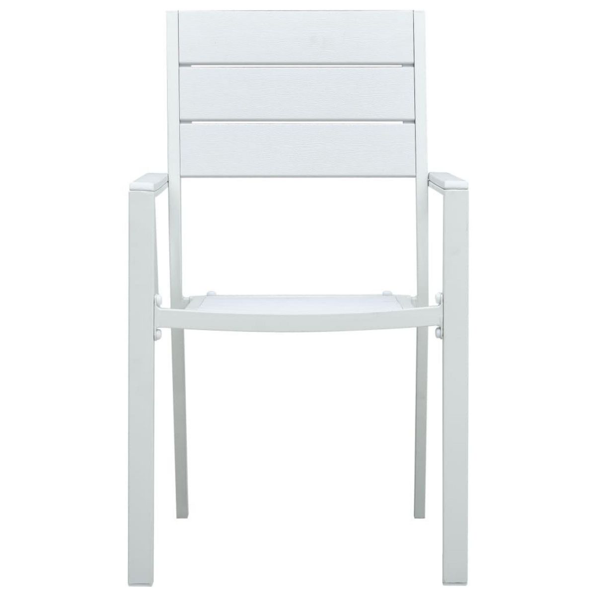 VIDAXL Chaises de jardin lot de 4 Blanc PEHD Aspect de bois