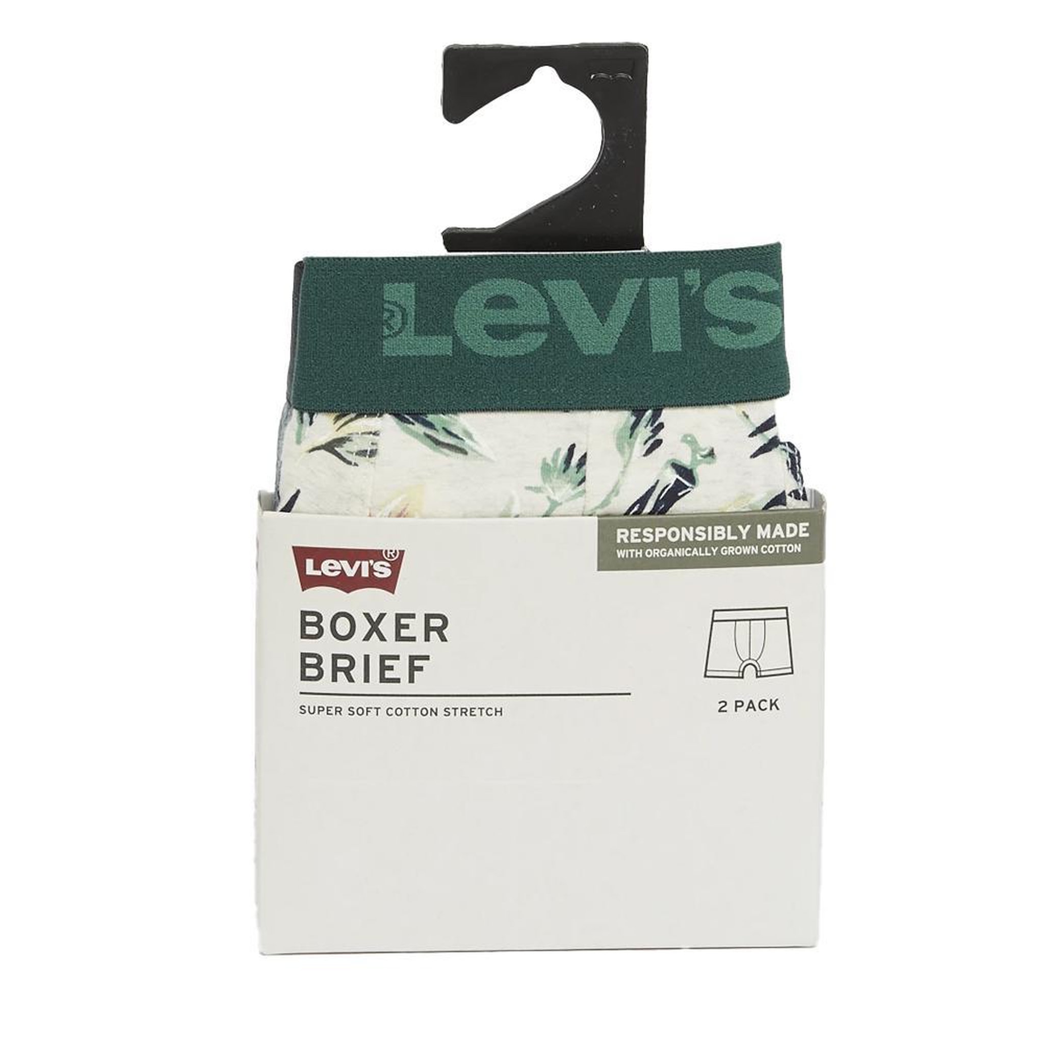 Voir la diapositive 2 : Levi's 2x Boxers Gris/Vert Homme Levi's Flower