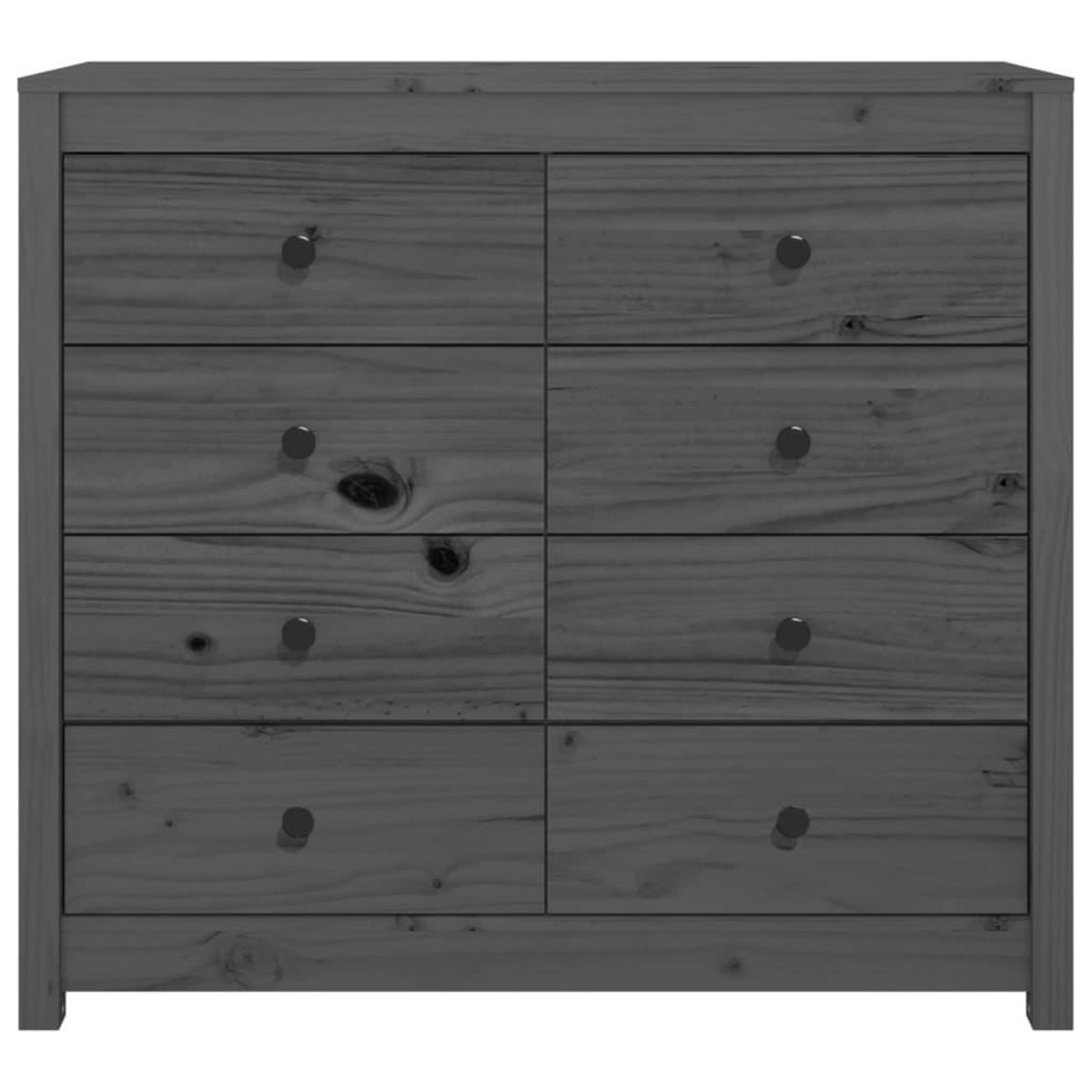 VIDAXL Armoire laterale Gris 100x40x90 cm Bois de pin massif