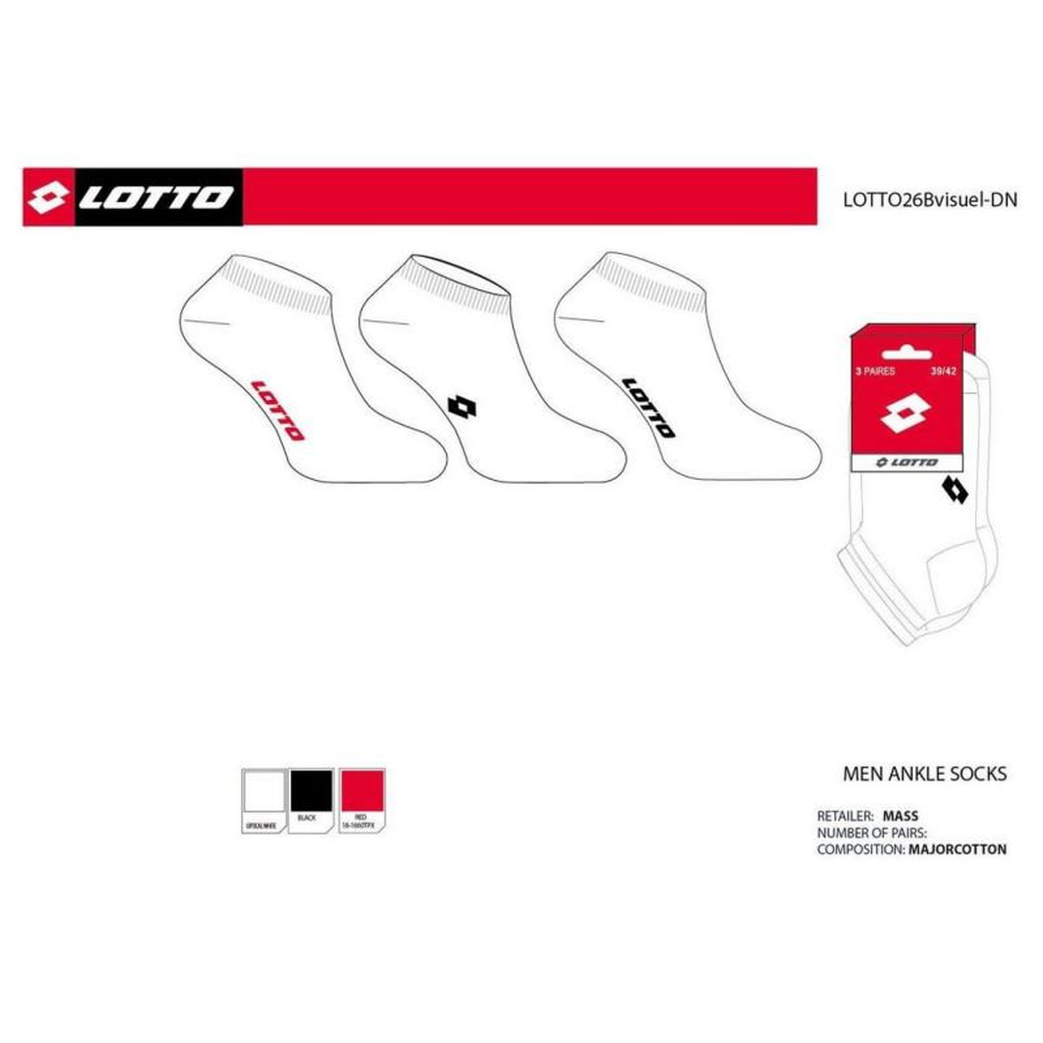 Voir la diapositive 4 : LOTTO Chaussettes Homme LOTTO
