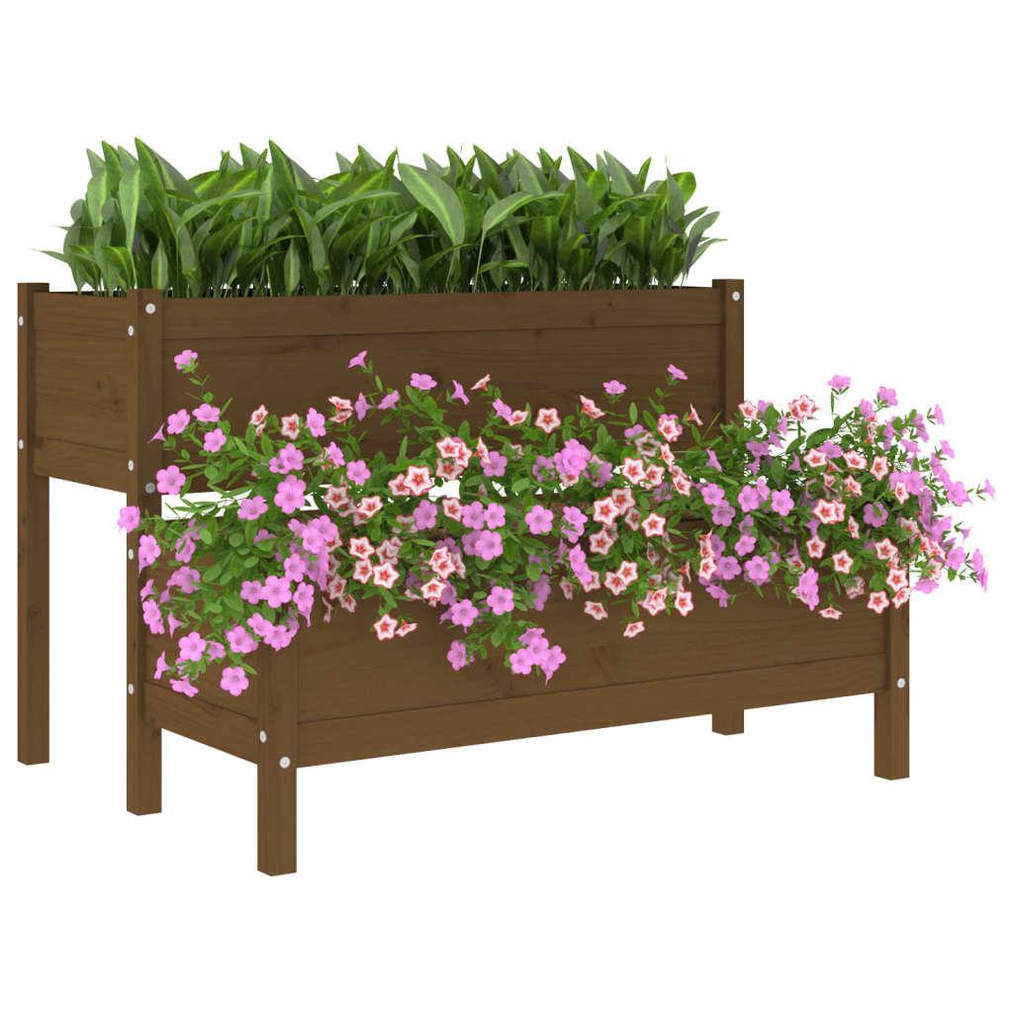 Voir la diapositive 4 : VIDAXL Jardiniere Marron miel 110x84x75 cm Bois massif de pin