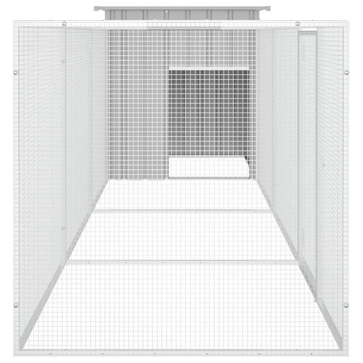 VIDAXL Cage pour poules Gris 400x91x100 cm Acier galvanise