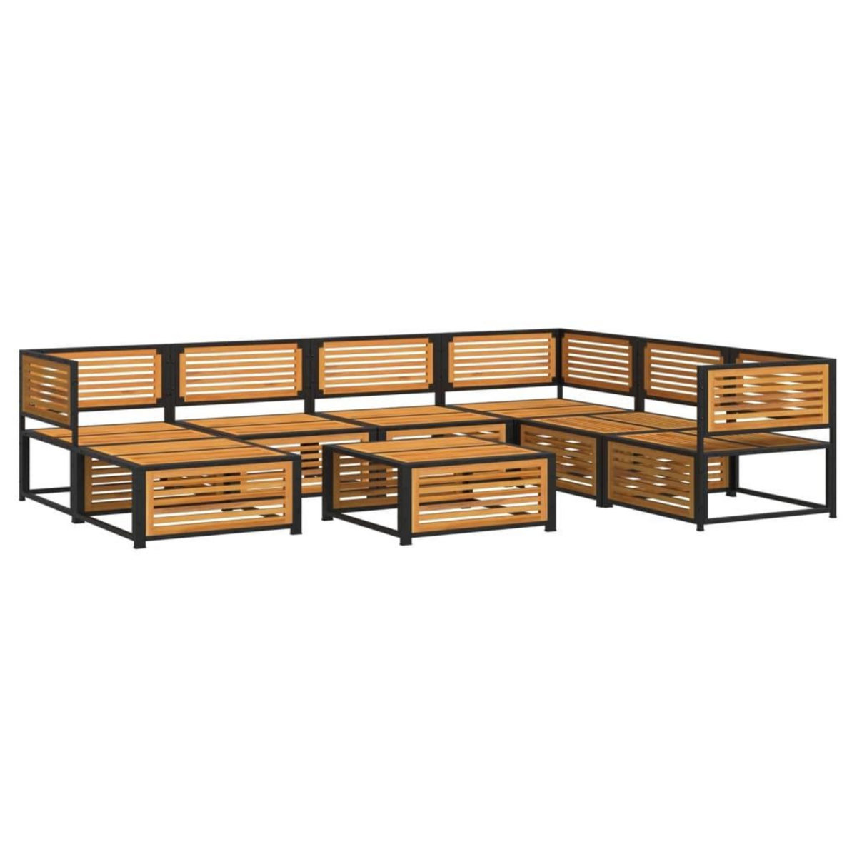VIDAXL Salon de jardin avec coussins 8 pcs bois massif d'acacia