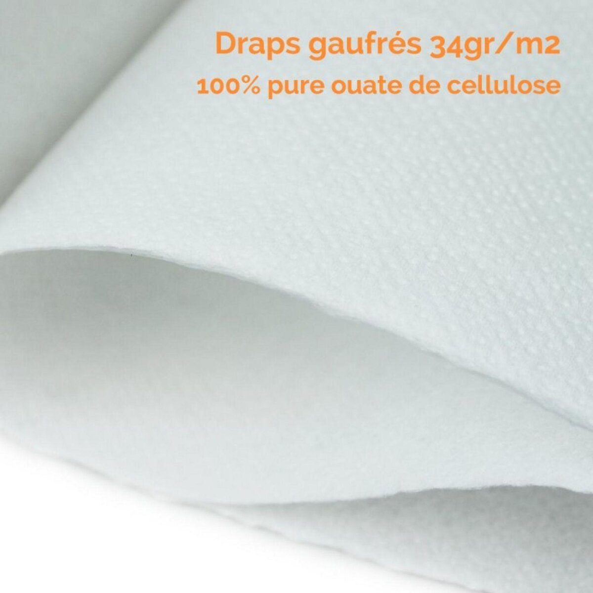 VIVEZEN Drap d'examen blanc 60cm x 50m - 34g/m2 double épaisseur aspect gaufré 100% pure ouate