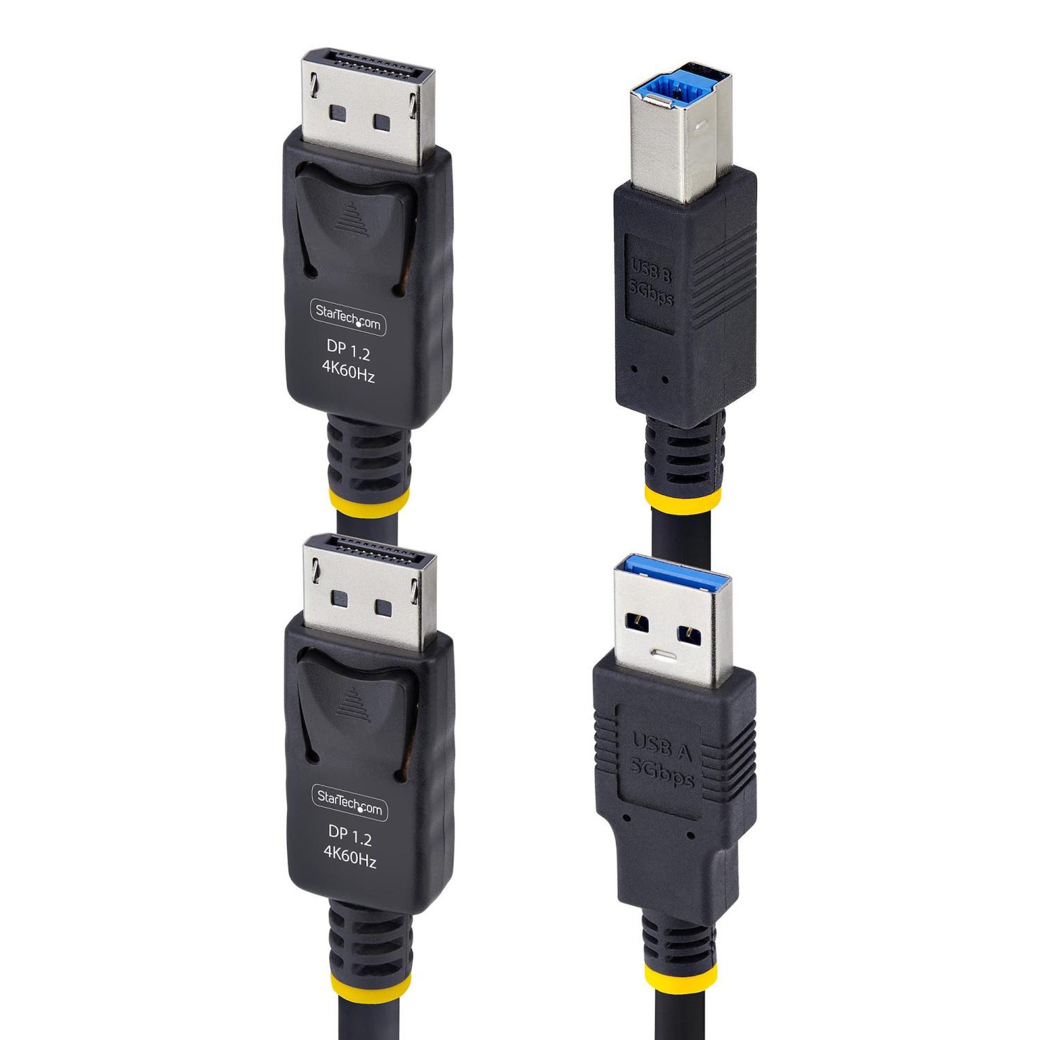 Voir la diapositive 3 : Startech StarTech.com Câble KVM DisplayPort de 3m et USB 5Gbps, 4K 60Hz, Câble Combo DP 1.2 et USB pour Commutateurs/Switchs KVM