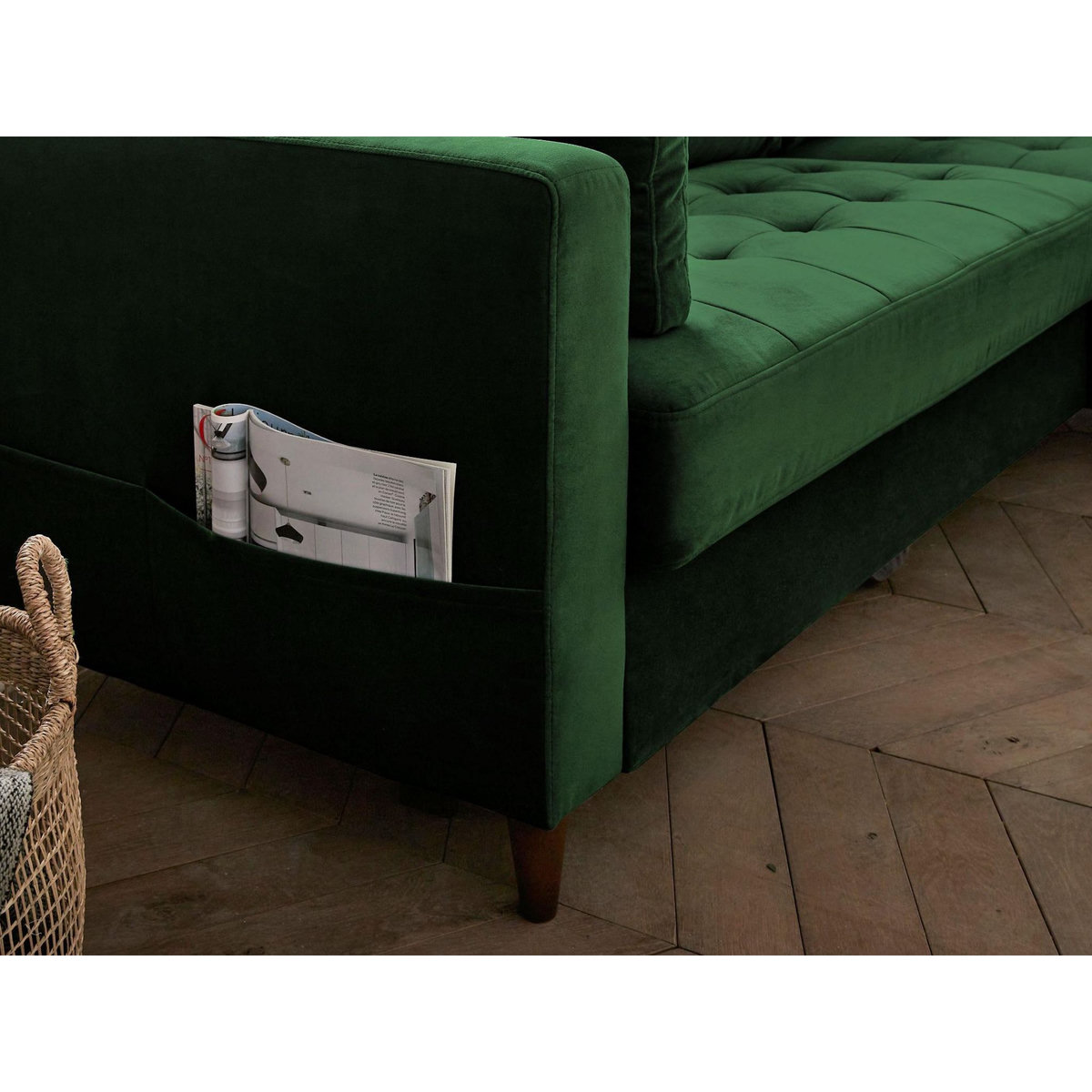 LISA DESIGN Anna - canapé d'angle droit - 4 places - convertible avec coffre - en velours