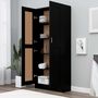 Voir la diapositive 3 : VIDAXL Bibliotheque Noir 82,5x30,5x185,5 cm Bois d'ingenierie