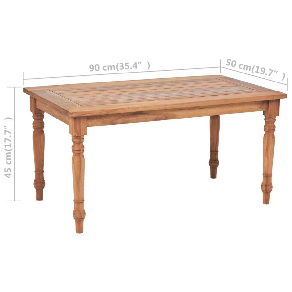 VIDAXL Table basse Batavia Teck 90x50x45 cm