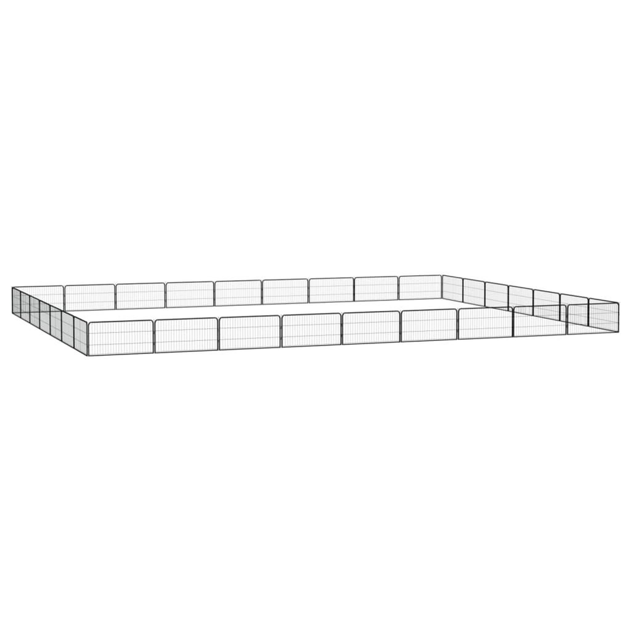 VIDAXL Parc pour chien 32panneaux Noir 100x50cm Acier enduit de poudre