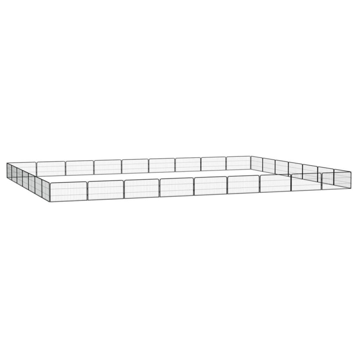 VIDAXL Parc pour chien 32panneaux Noir 100x50cm Acier enduit de poudre