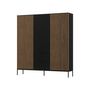 Voir la diapositive 5 : BEST MOBILIER Savanna - armoire - effet bois et noir - 185x180 cm