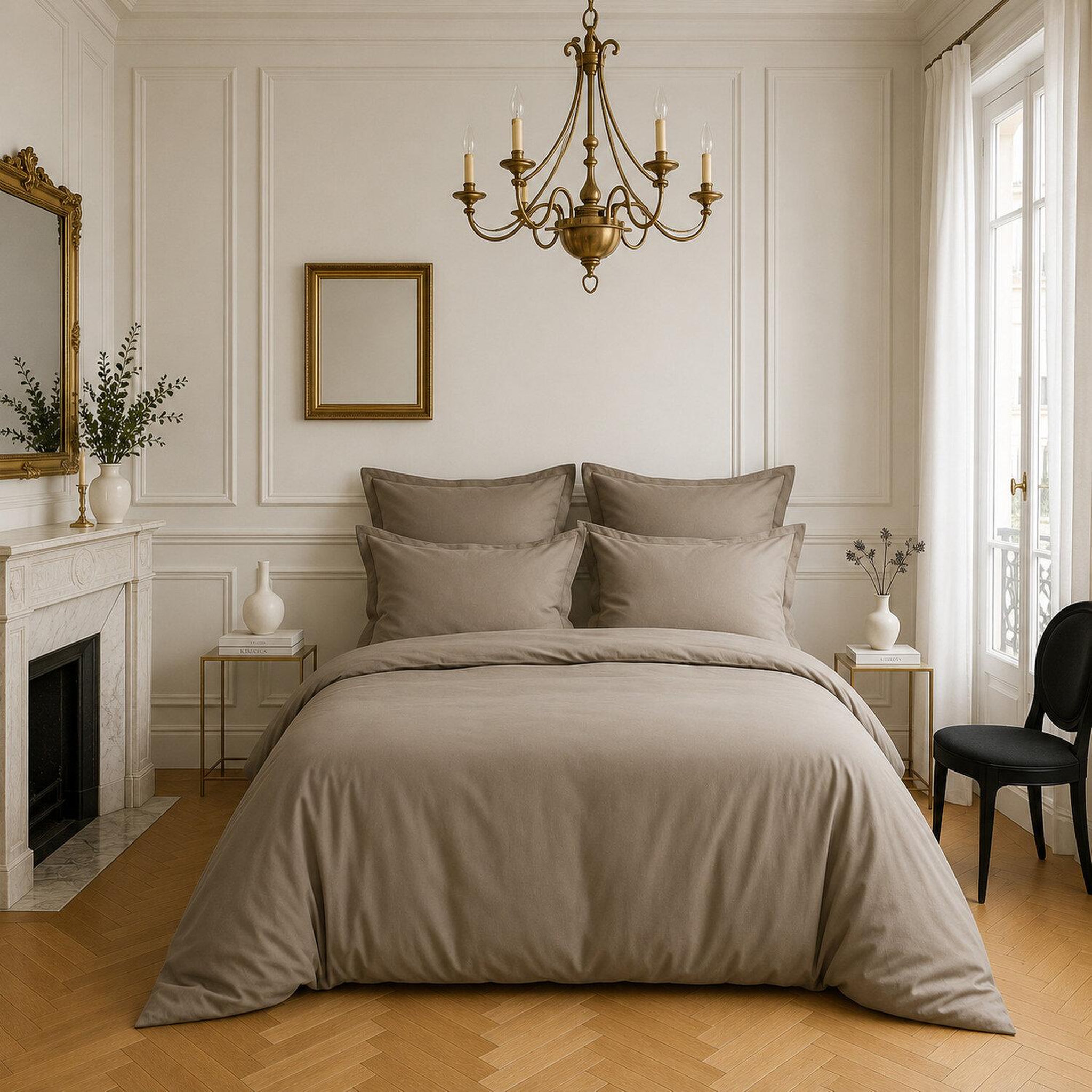 Voir la diapositive 1 : BATON ROUGE Housse de couette 100% satin de coton 105 fils uni