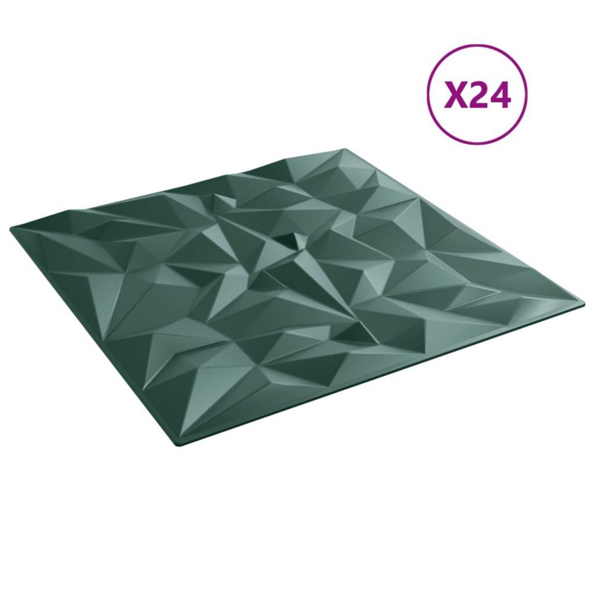 VIDAXL Panneaux muraux 24 pcs vert 50x50 cm XPS 6 m² amethyste