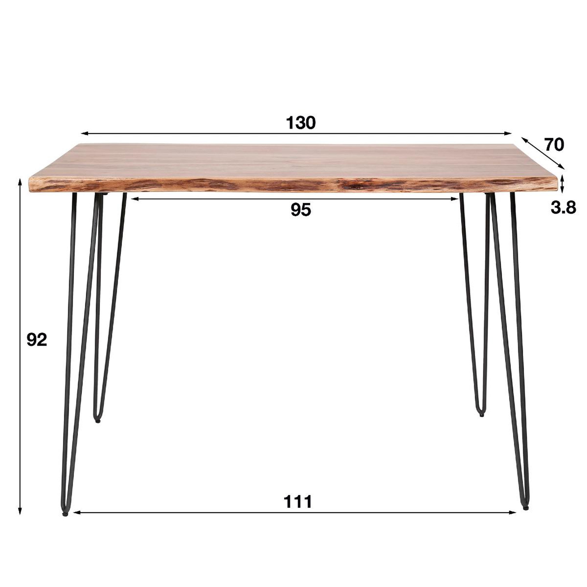 Voir la diapositive 4 : JLC KREATION Table haute en bois d'acacia massif 130cm edito