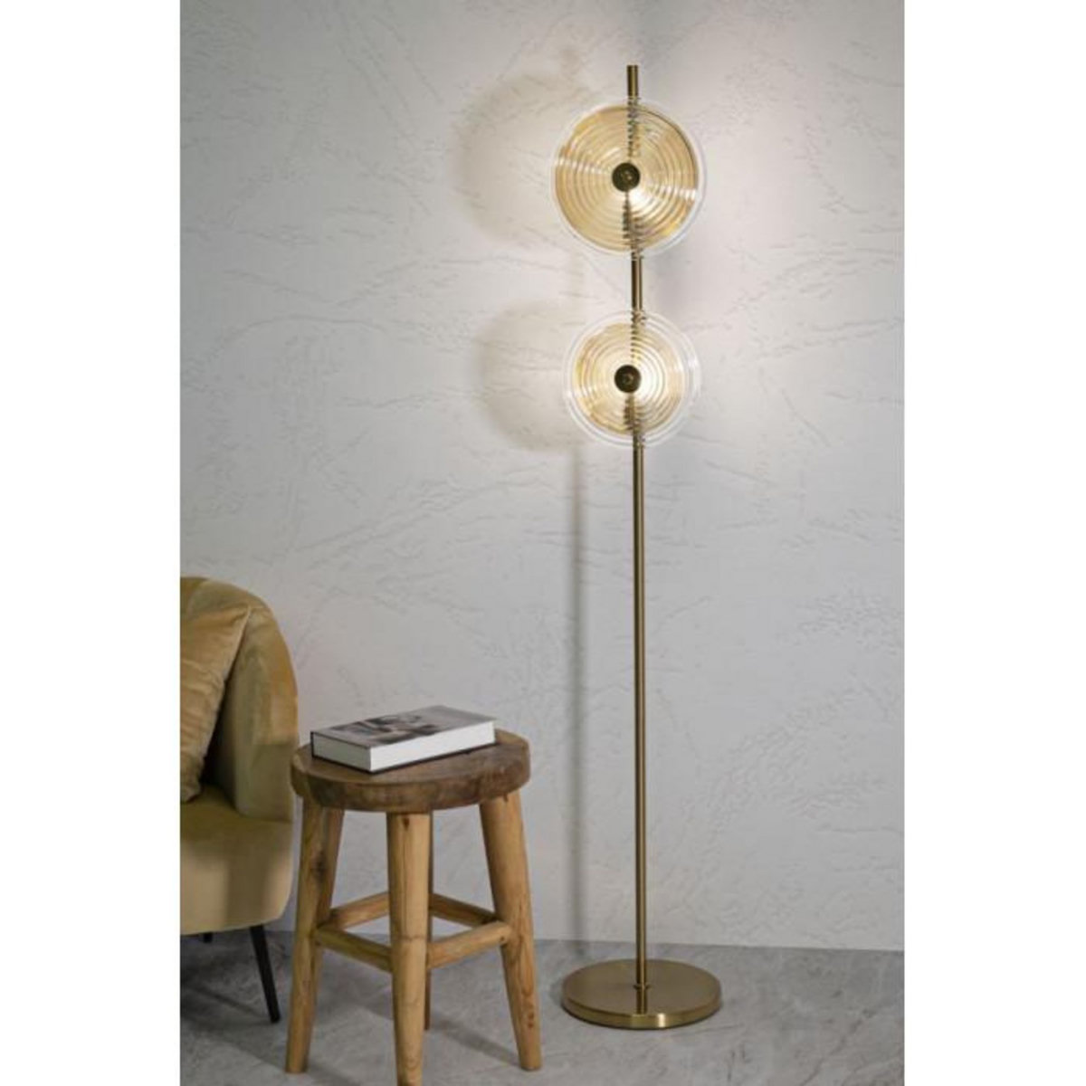 Paris Prix Lampadaire Design en Verre  Venice  170cm Or