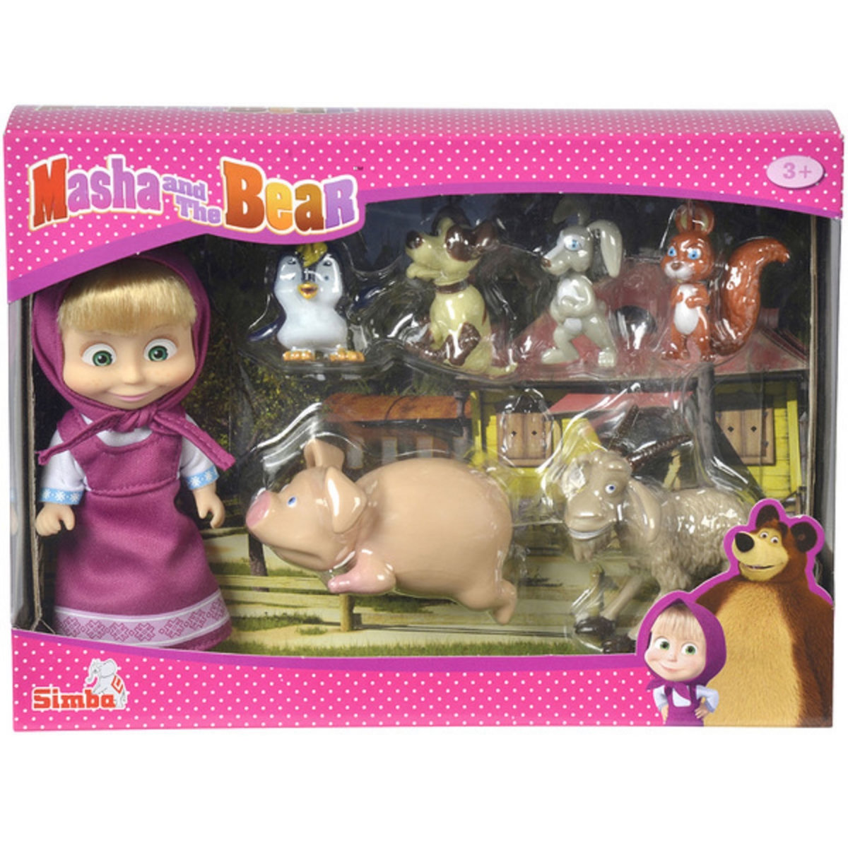 SMOBY Figurine Masha 12 cm et ses petits animaux - Masha et Michka