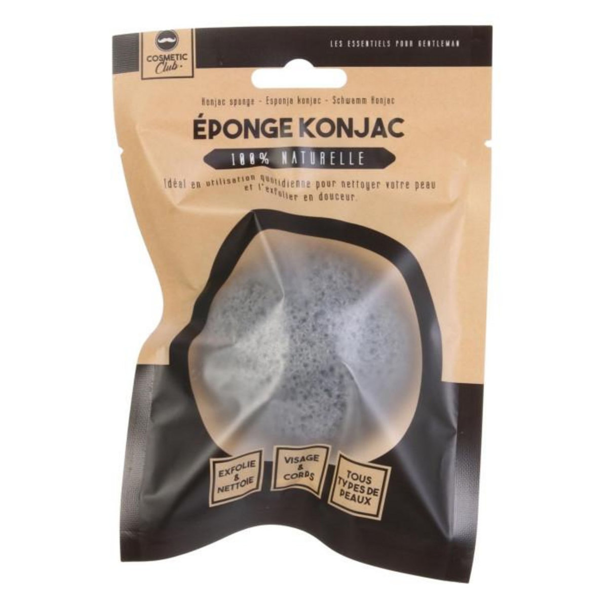 Paris Prix Éponge Konjac  Nettoyage  6cm Noir