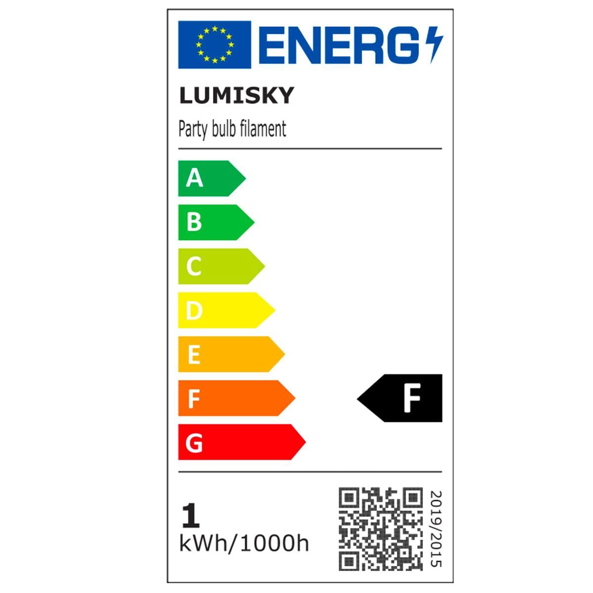 Lumisky Lot de 5 ampoules vintages PARTY BULB FILAMENT Blanc Aluminium E27