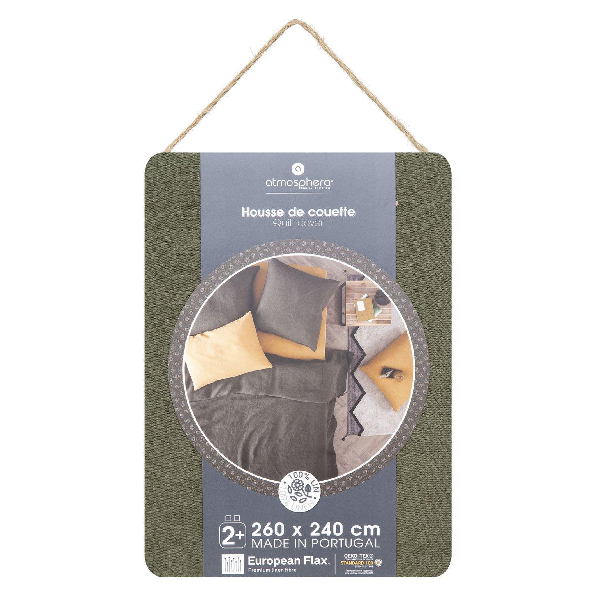 Voir la diapositive 3 : ATMOSPHERA Housse de couette 2 places 100% lin