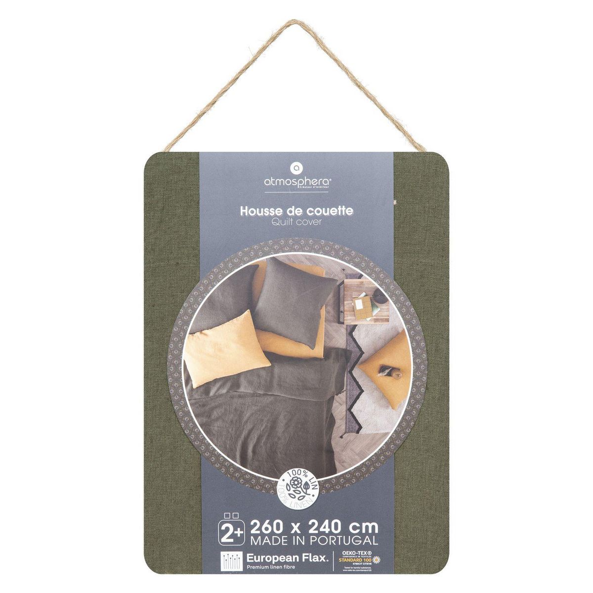 ATMOSPHERA Housse de couette 2 places 100% lin